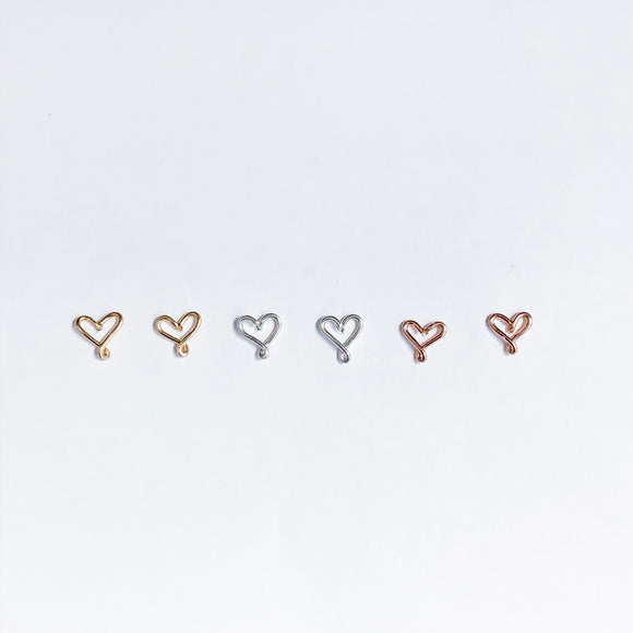 heart stud earrings