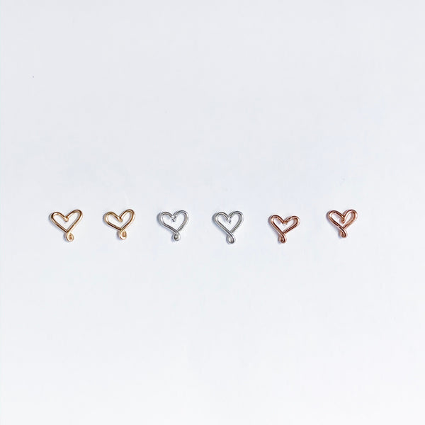 heart stud earrings