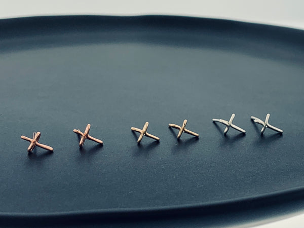 Cross stud earrings