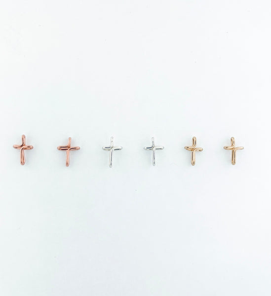 Cross stud earrings